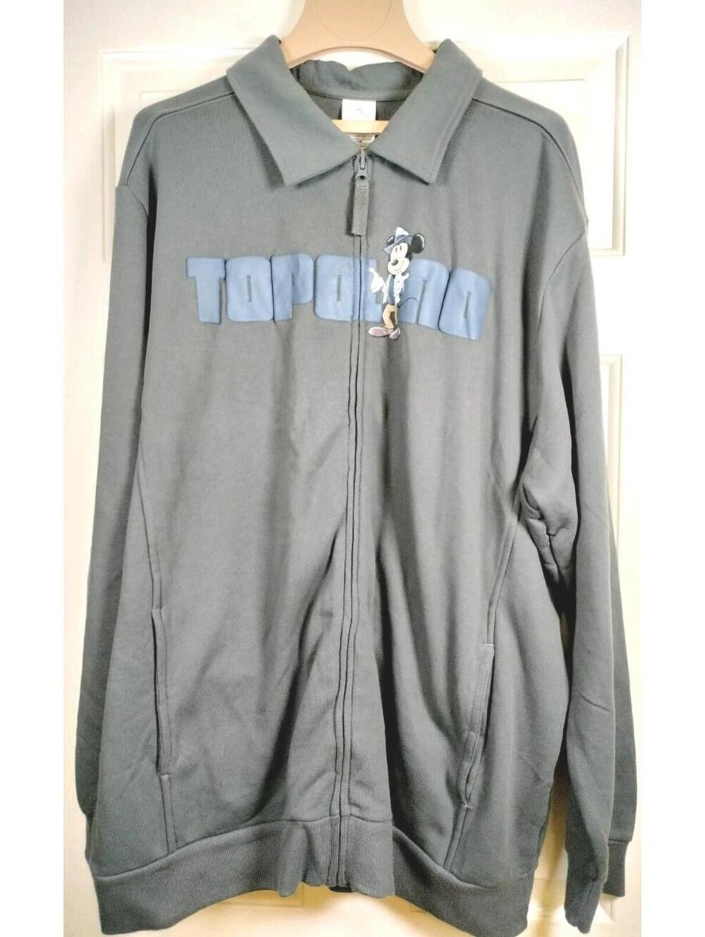 Disney Parks Topolino Mickey Mouse‎ Full Zip Track Jacket Gray XXL Disney Store